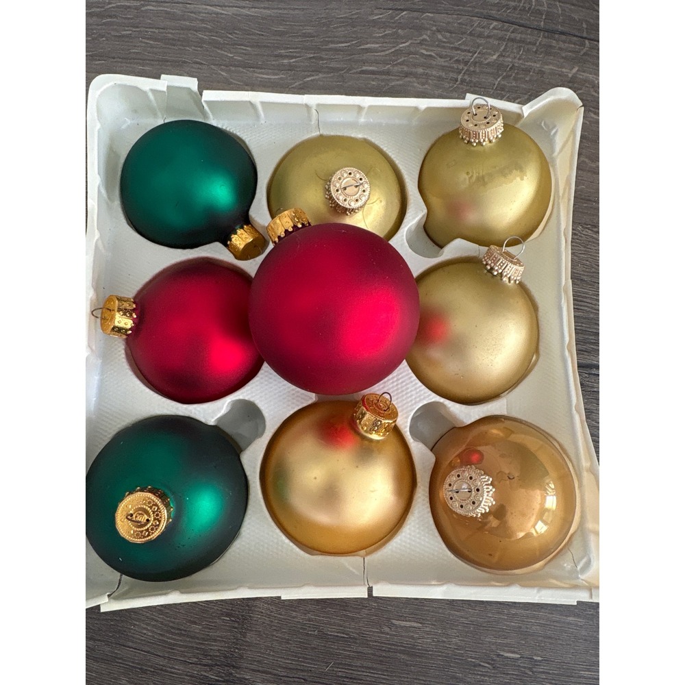 Vintage Sparkling Creations Glass Ball Ornaments 9 Count assorted colors